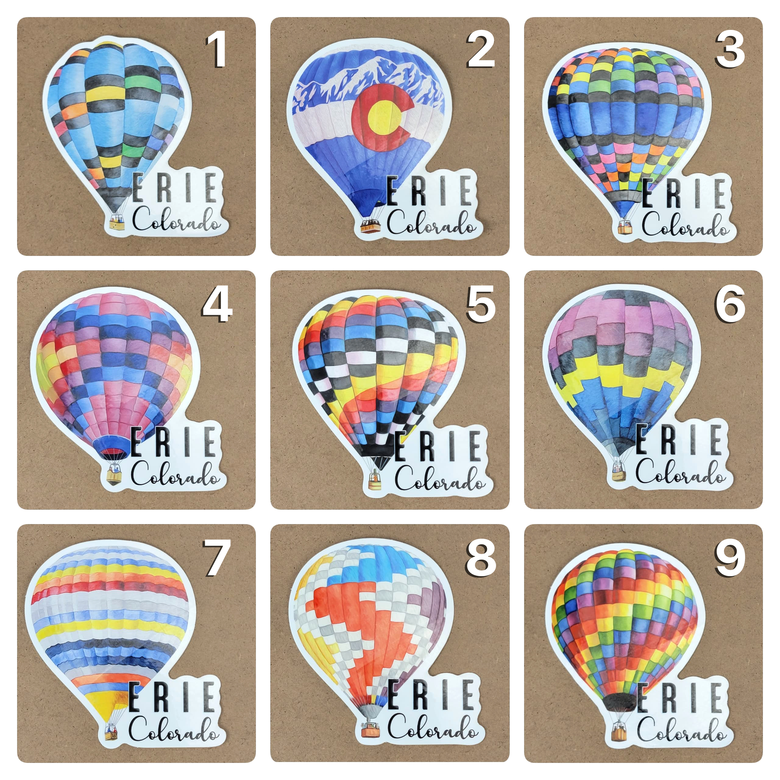Vinyl Weatherproof Hot Air Balloon Stickers